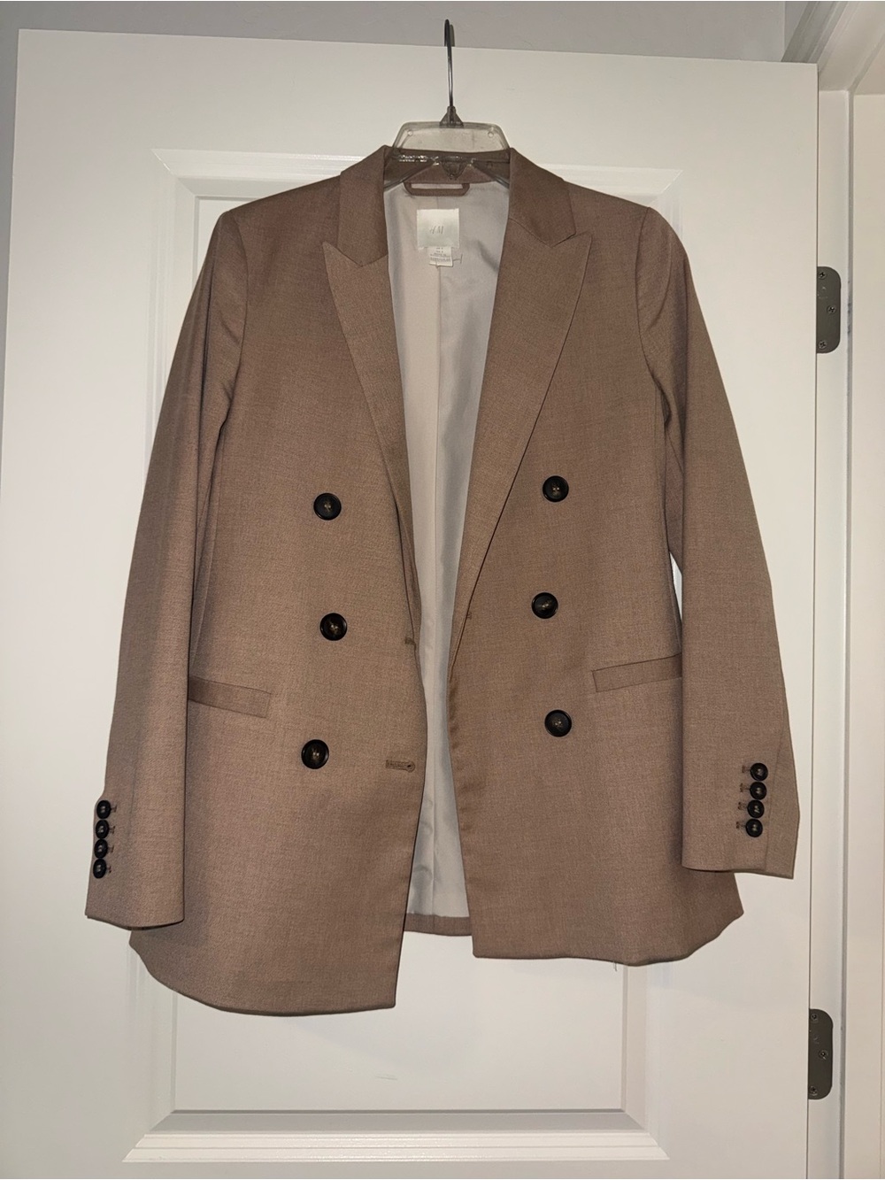 H&M Tan Double-Breasted Blazer